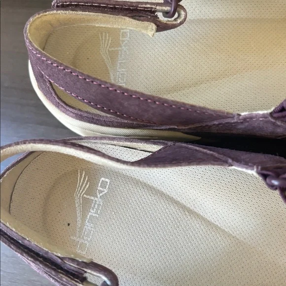 Dansko Raeann Burgundy Canvas Suede Trim Mary Jane Shoes Size EU 38 - Picture 7 of 8